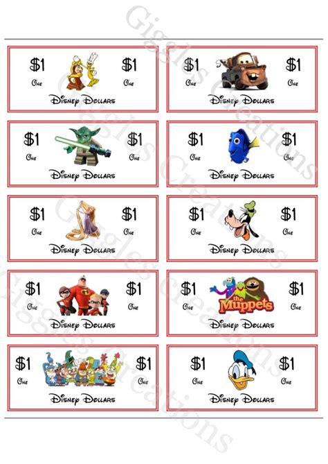 Printable Disneyland Dollars Bundle, Santa Claus Play Money